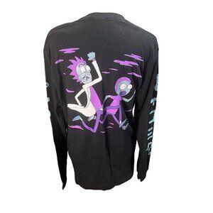 Rick And Morty Men's Medium Long Sleeve Graphic Tee Cartoon Network Adult Swim